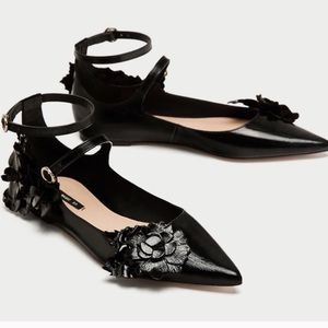 Zara leather ballerinas